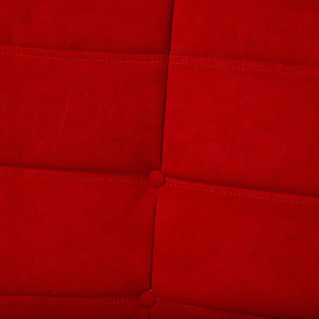 Textile Togo Fabric Three-Seater Sofa Couch in Red by Michel Ducaroy for Ligne Roset For Sale - Image 7 of 13