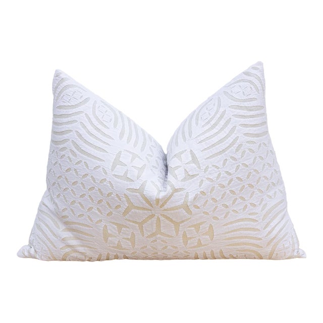 Vanilla Lumbar Applique Pillow Cover For Sale