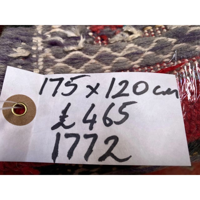 Vintage Moroccan Vegan Silk/Wool Berber Kilim Rug For Sale - Image 11 of 12