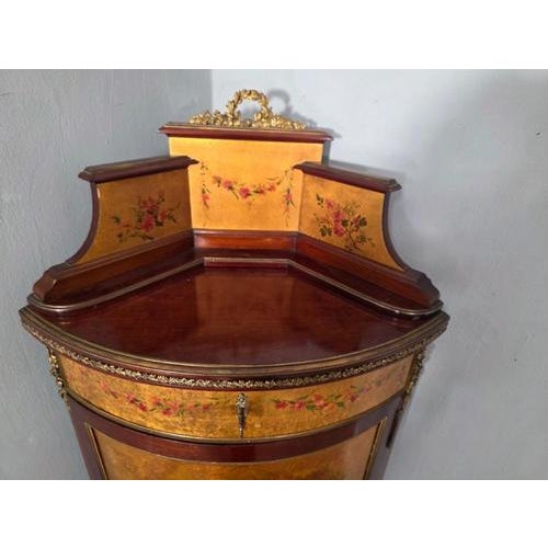 Brown Antique French Corner Cupboard, 1900s For Sale - Image 8 of 10