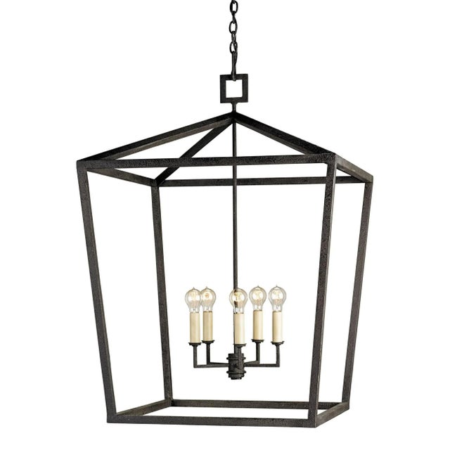 Transitional Currey & Company Denison Black Grande Lantern For Sale - Image 3 of 3