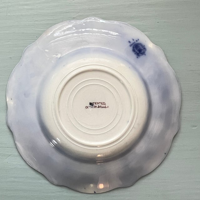 Early 20th Century Antique Flow Blue "Grace" by Grindley Soup Bowls – Set of 4 For Sale - Image 5 of 17