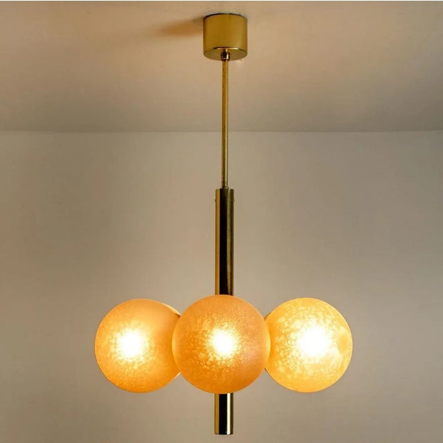 1960s Molecular Chandelier with Six Smoked Hand Blown Glass Globes from Kaiser For Sale - Image 5 of 15