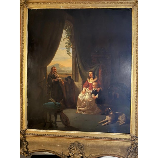 Letter from a Noble Family, Burg Castle, Probably 19th Century, Oil Painting on Panel For Sale - Image 7 of 13