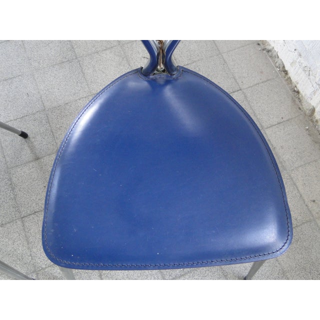 Italian Butterfly Chair with Chromed Steel Tubing and Leather by Arrben, 1980s, Set of 2 For Sale - Image 10 of 18