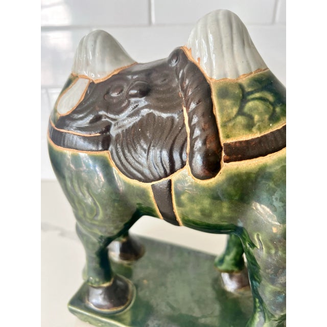 Ceramic Mid 20th Century Ceramic Green Glazed Camel Statue For Sale - Image 7 of 7