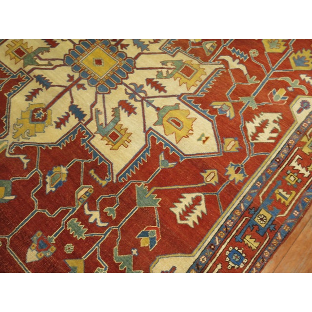 Antique Serapi Persian Heriz Rug, 9'1'' X 11'7'' For Sale - Image 4 of 5