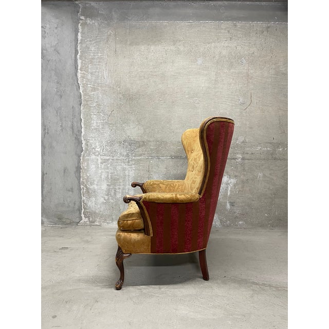 Vintage Wingback Armchair For Sale In Baltimore - Image 6 of 14