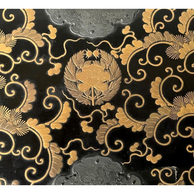 Japanese Antique Lacquer Maki-E Miniature Hasami-Bako with Copper Mounts For Sale - Image 11 of 18