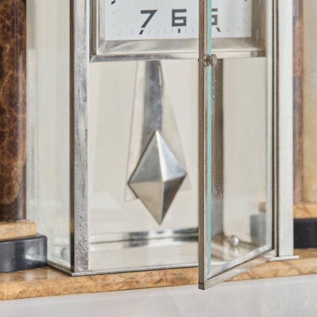 Beige Set of 3 French Art Deco Clock + Bookends, 1930s For Sale - Image 8 of 11