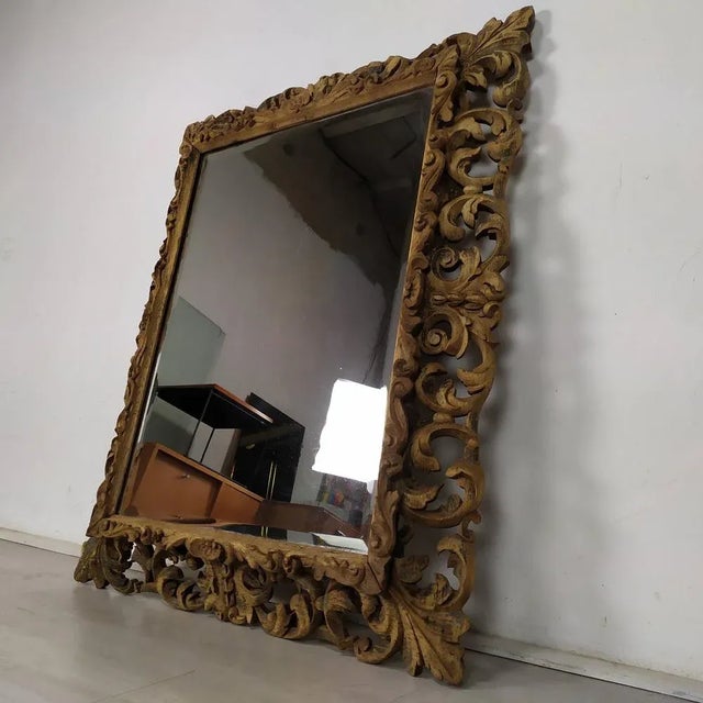 Antique Carved Oak Mirror For Sale - Image 4 of 18