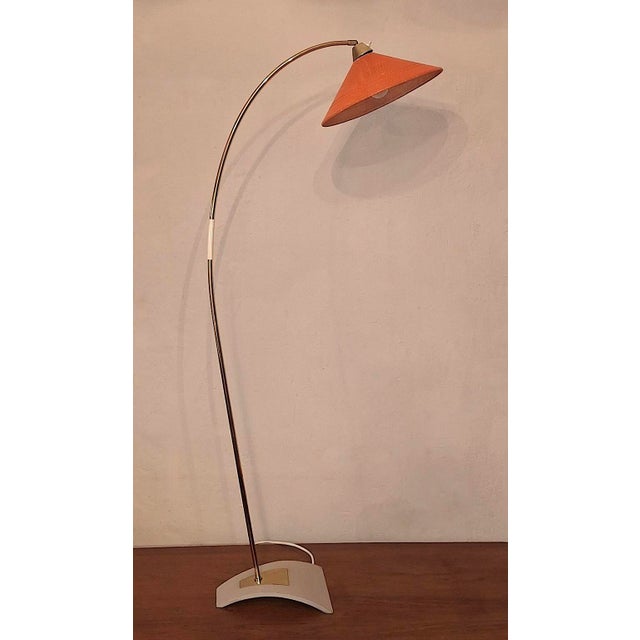 Mid-Century Modern Brass and Perforated Metal Arc Floor Lamp, 1960s For Sale - Image 12 of 12