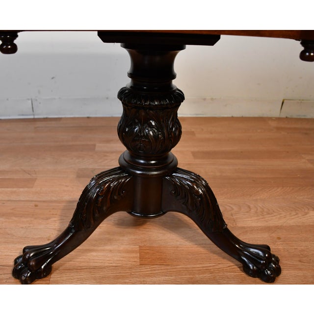 1910s Antique American Empire Mahogany Pembroke Drop-Leaf Work Table / Side Table For Sale - Image 14 of 18