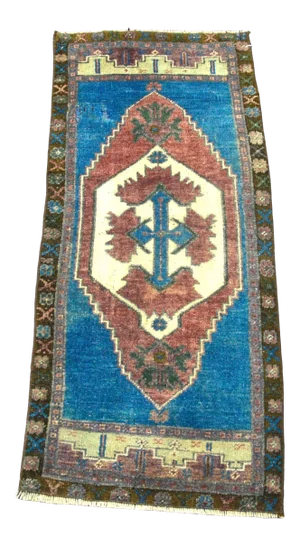 Medallion Design Vintage Turkish Small Rug