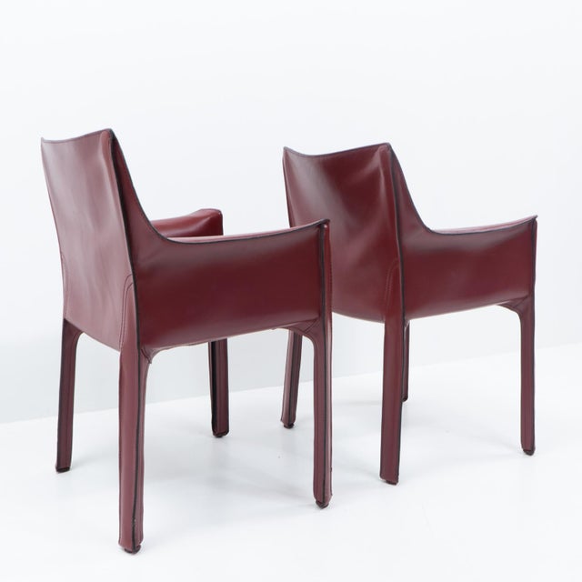 Cab 413 Chairs by Mario Bellini for Cassina, 1990s, Set of 2 For Sale - Image 6 of 14