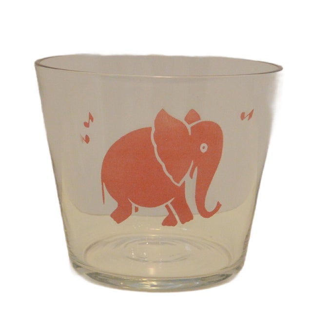 Mid-Century Modern Vintage 1950s Federal Glass "Pink Elephant" 9-Piece Barware Set - Bowl & 8 Glasses For Sale - Image 3 of 6