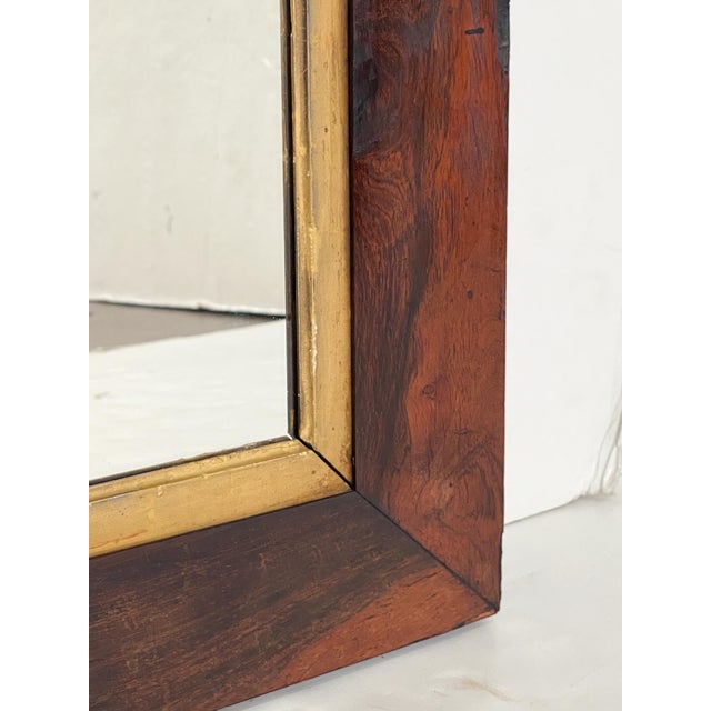19th Century Large English Rectangular Mirror With Mahogany and Gilt Frame (H 41 1/4 X W 35) For Sale - Image 5 of 8