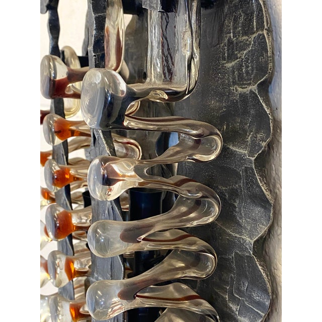 Brutalist Aplique in Wrought Iron and Glass, 1960s For Sale - Image 12 of 18