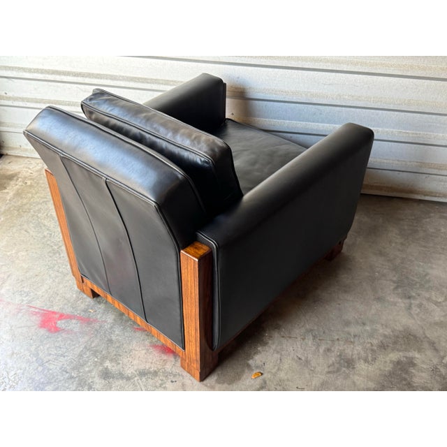 1999 Theodore Alexander Brazilian Rosewood & Genuine Sable Leather Club Chair / Armchair For Sale - Image 12 of 12