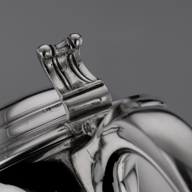 Italian Silver Lidded Tankards, 1890s, Set of 2 For Sale - Image 9 of 17