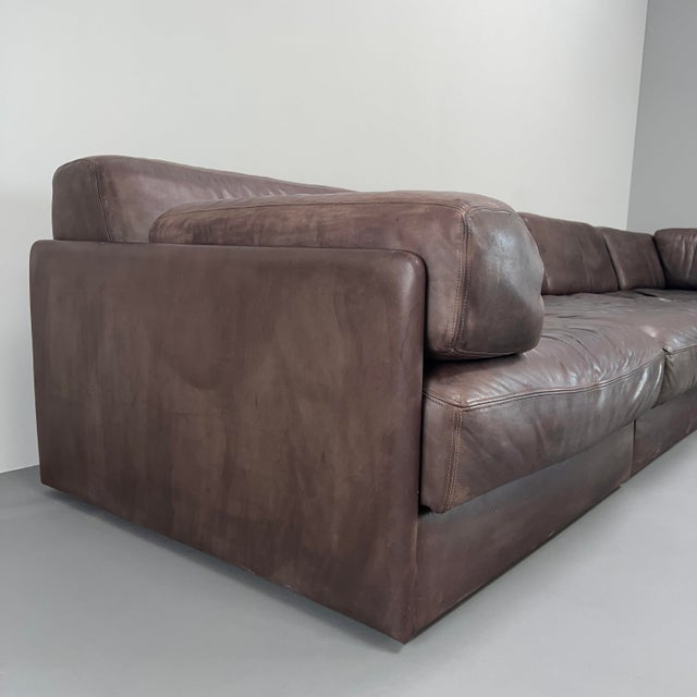 Large DS76 Modular Sofa in Brown Leather from de Sede, Switzerland, 1970s, Set of 5 For Sale - Image 9 of 18