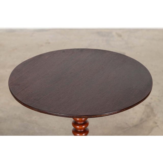 Antique English Tilt Top Bobbin Occasional Table in Mahogany, 1870 For Sale - Image 4 of 12