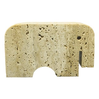 Travertine Elephant Sculpture by Enzo Mari for F.lli Mannelli, 1970s For Sale