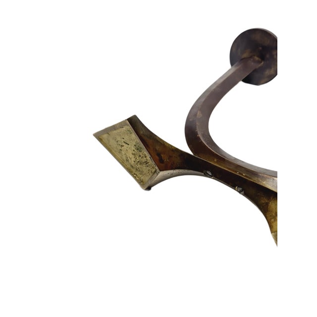 Goldenrod Art Deco Style 2-Armed Candleholder, Germany, 1950s For Sale - Image 8 of 16
