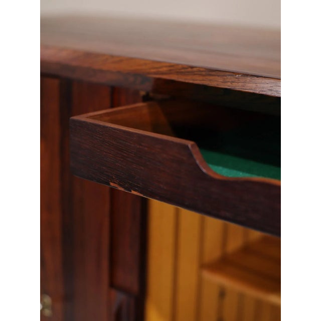 Danish Highboard with Bar and Tambour Doors in Kingwood, 1960s For Sale - Image 14 of 18