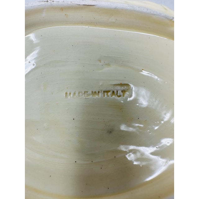 Mid-Century Italian Majolica Hand-Woven Ceramic Fruit Basket Centerpiece For Sale - Image 10 of 10