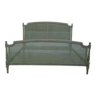 French Louis XV Style King Size Cane Bed For Sale