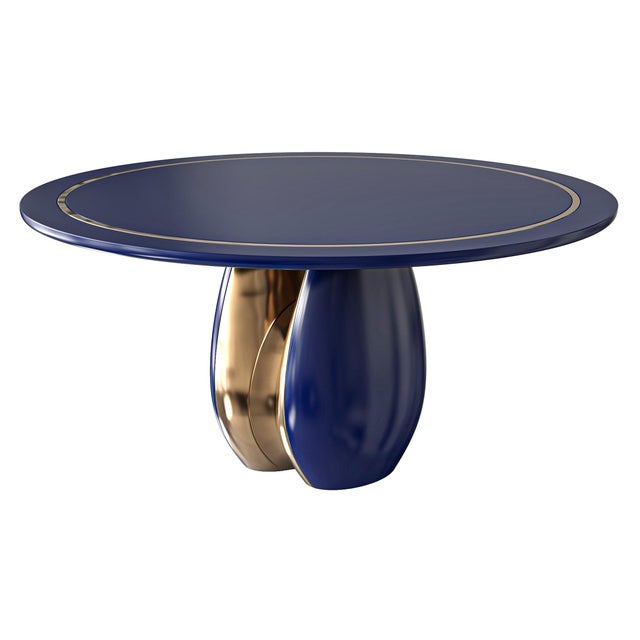 "Alphacute" Round Table with Bronze and Stainless Steel, Handcrafted Bizimyer Furniture. Unmatched. Unrivalled. Designed...