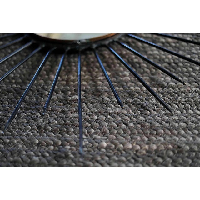 Metal Mid Century Iron Starburst Mirror For Sale - Image 7 of 10