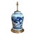 Antique Style Blue Ceramic Lamp With Wooden Base For Sale