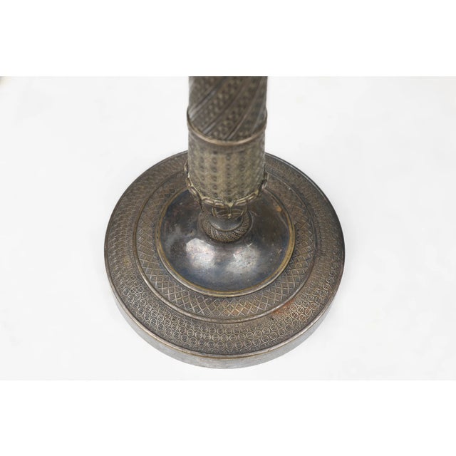 Silver Large French Silvered Copper Candlestick, 1890s For Sale - Image 8 of 10