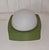 Vintage Ceiling Lamp with Green Plastic Housing and White Opal Glass Shade, 1970s For Sale - Image 4 of 8