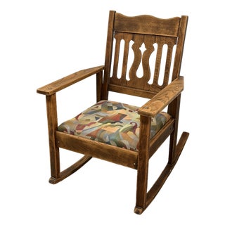 Arts and Crafts Mission Oak Rocking Chair, Antique For Sale