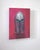 Contemporary Neon Watcher by Elena Burykina | Oil on panel Helmet against a pink background. For Sale - Image 3 of 5