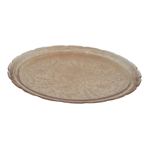 Jeannette Glass Floragold Louisa Marigold Floral Large Serving Cake Plate