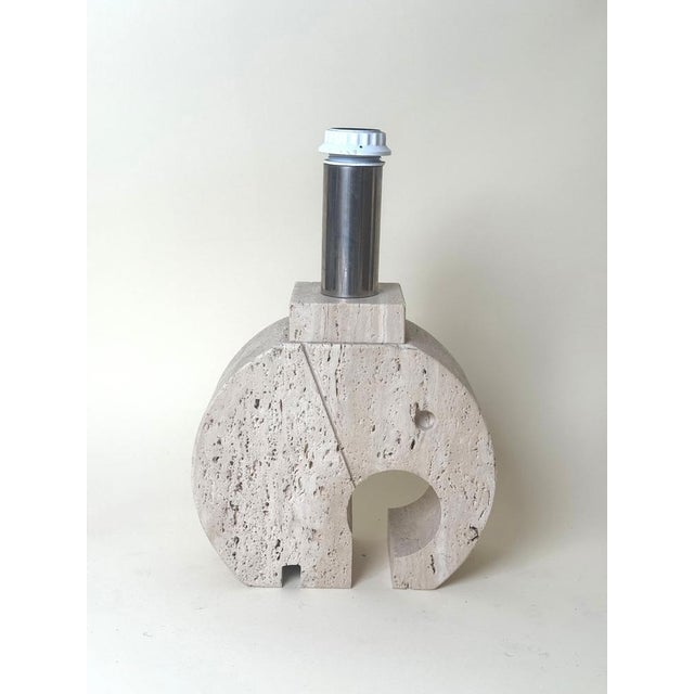 Mid-Century Italian Travertine Elephant Table Lamp Base, 1970s For Sale - Image 12 of 15