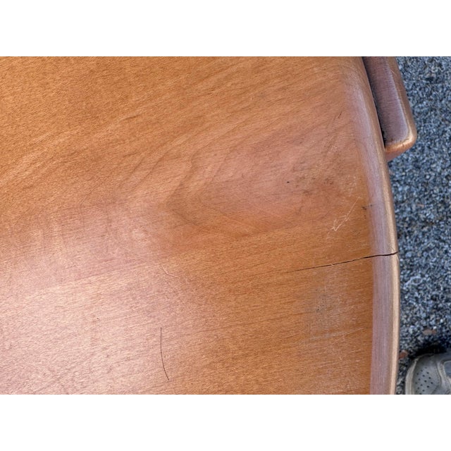 1950s Vintage 1950s Russel Wright American Modern for Conant Ball Maple Wood Round Side Table For Sale - Image 5 of 8