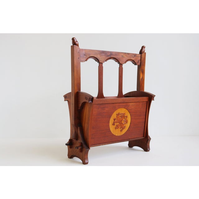 Antique Dutch Amsterdam School Magazine Rack, 1920s For Sale - Image 12 of 12