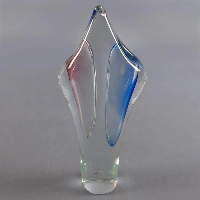 Sculptural Sommerso Murano Glass Vase by Archimede Seguso for Flavio Poli, 1960s For Sale - Image 4 of 11