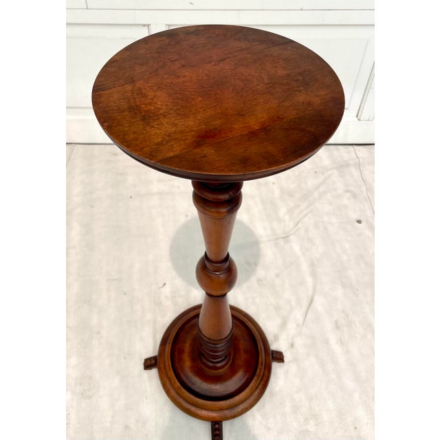 Early 20th C. Victorian Art Deco Mahogany Pedestal Plant Stand For Sale - Image 11 of 12