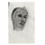 Black Mid Century Black and White Charcoal Portrait Drawing of a Woman With Short Hair - Signed For Sale - Image 8 of 10