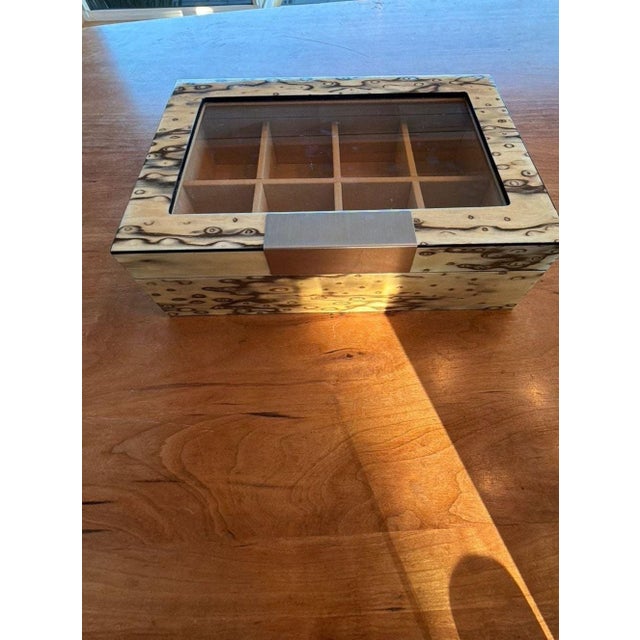 Brown Burl Wood Watch Display Case Box- 8 slots For Sale - Image 8 of 14