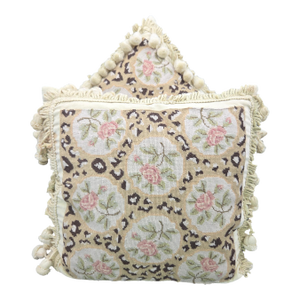Pair of Needlepoint Floral Toss Pillows