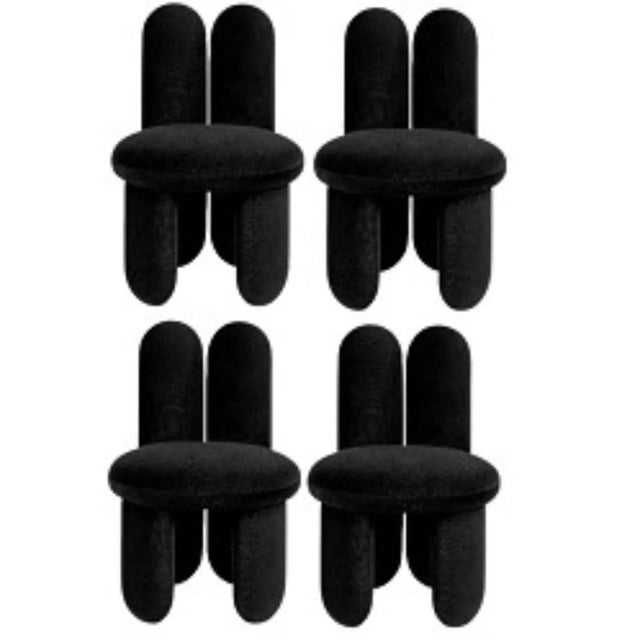 Set of 4 glazy chairs, gentle 193 by royal stranger dimensions: w 58 d 58 h 85 cm sh 50 sd 46 cm materials: upholstery...