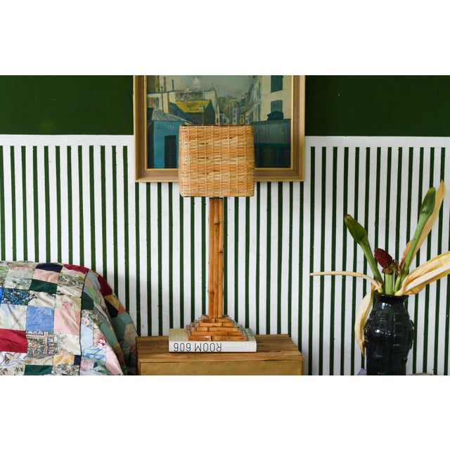 Organic Bamboo Table Lamp Peter Blake Style For Sale - Image 4 of 8