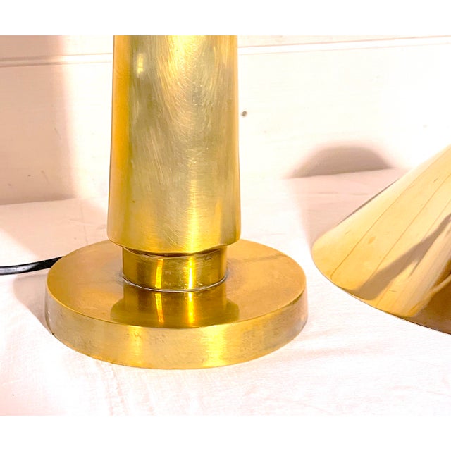 Fontana Arte Full Brass Table Lamp Attributed to Fontana Arte, Italy, Mid-Century For Sale - Image 4 of 12